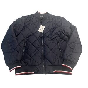 NWT Hunter Story Men’s Fitted Bomber Style Slim Quilted Jacket/Coat Navy Size L